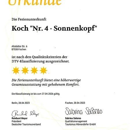 Appartement Gaestehaus Koch Fischen im Allgaeu